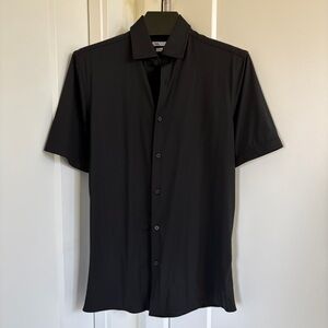 ZARA - Men's Black Satin Short Sleeve Button Shirt